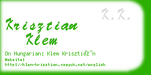 krisztian klem business card